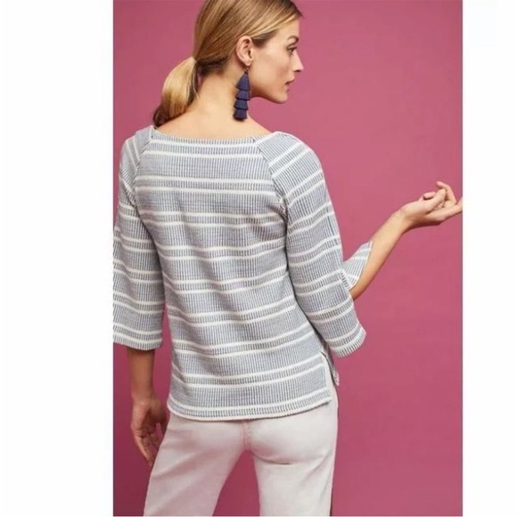 New Anthropologie Postmark Textured Mustard Yellow Pullover Top Cotton Small - Picture 5 of 9